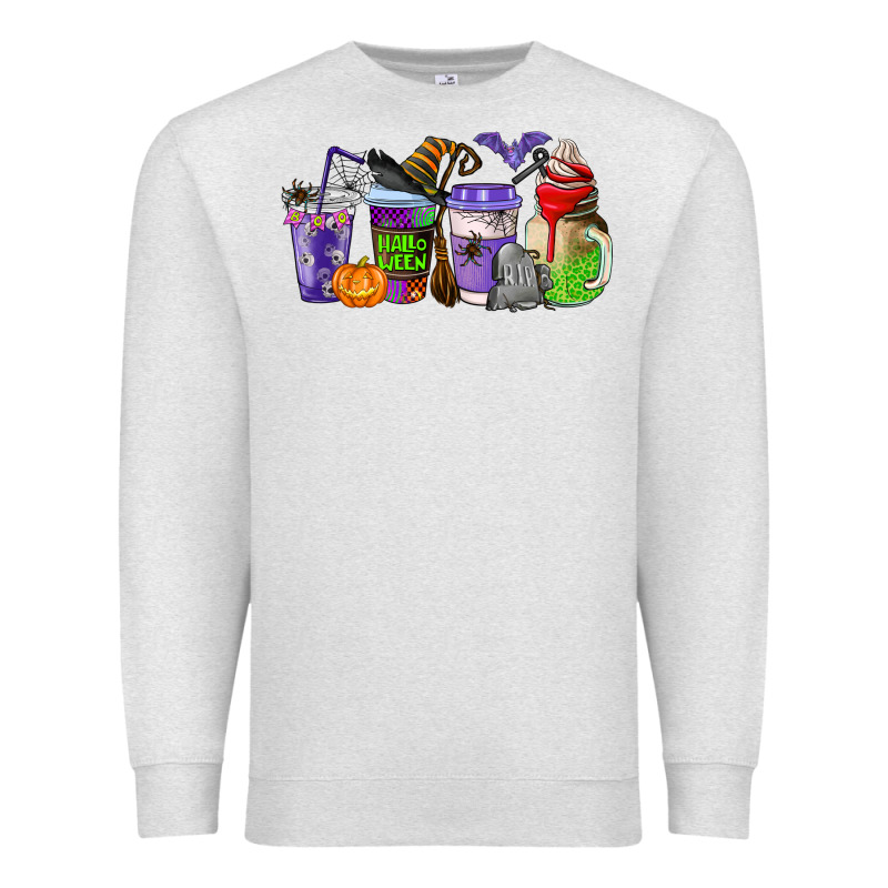 Halloween Coffee Cups Premium Sweatshirt by AdoDesignShop | Teevron