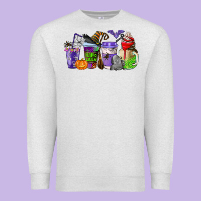 Halloween Coffee Cups Premium Sweatshirt Designed By Adodesignshop