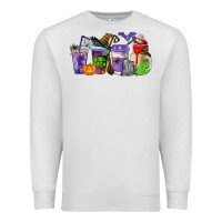 Oatmeal Heather halloween coffee cups Premium Sweatshirt - AdoDesignShop