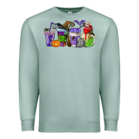 Seafoam halloween coffee cups Premium Sweatshirt - AdoDesignShop
