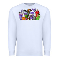 White halloween coffee cups Premium Sweatshirt - AdoDesignShop