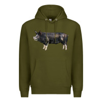 Army Green berkshire pig Premium Hoodie - LillyAllenDesigns
