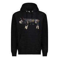 Black berkshire pig Premium Hoodie - LillyAllenDesigns
