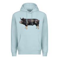 Blue Mist berkshire pig Premium Hoodie - LillyAllenDesigns