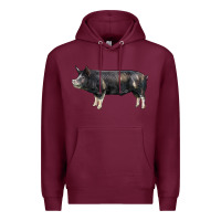 Burgundy berkshire pig Premium Hoodie - LillyAllenDesigns