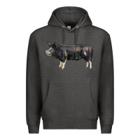 Charcoal Heather berkshire pig Premium Hoodie - LillyAllenDesigns
