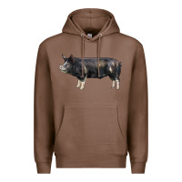 Chestnut berkshire pig Premium Hoodie - LillyAllenDesigns