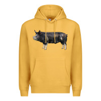 Mustard berkshire pig Premium Hoodie - LillyAllenDesigns