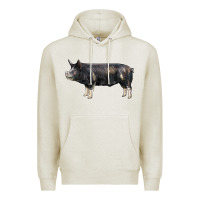 Oatmeal Heather berkshire pig Premium Hoodie - LillyAllenDesigns