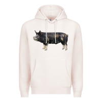 Pale Pink berkshire pig Premium Hoodie - LillyAllenDesigns