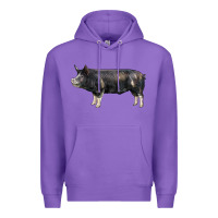 Purple berkshire pig Premium Hoodie - LillyAllenDesigns