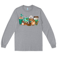 Heather Grey dog coffee cups Long Sleeve Tee - texasbilliewilder