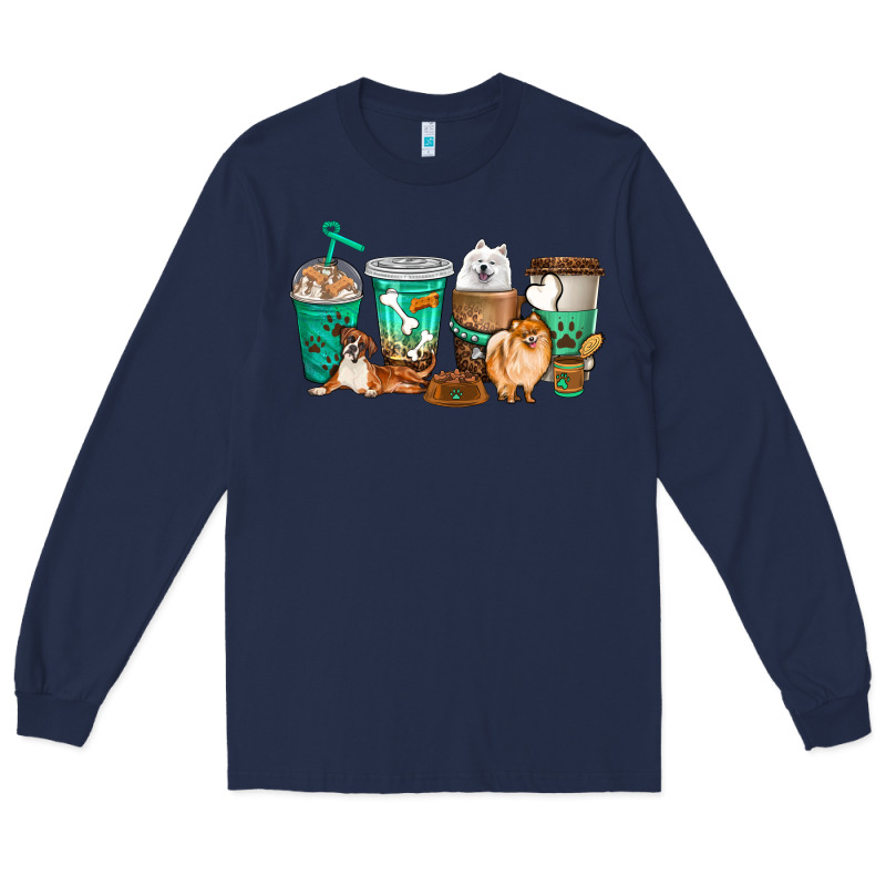 Dog Coffee Cups Long Sleeve Tee by texasbilliewilder | Teevron