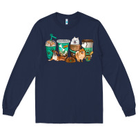 Navy dog coffee cups Long Sleeve Tee - texasbilliewilder