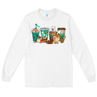White dog coffee cups Long Sleeve Tee - texasbilliewilder