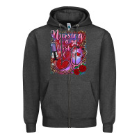 Charcoal Heather nursing is a work of heart Zipper Hoodie - RanaPortraitStore