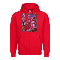 Red nursing is a work of heart Zipper Hoodie - RanaPortraitStore