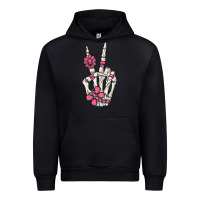 Black pink gemstone peace skeleton hand Urban Hoodie - MaliasSmallBusiness
