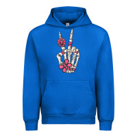 Cobalt pink gemstone peace skeleton hand Urban Hoodie - MaliasSmallBusiness