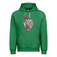 Emerald pink gemstone peace skeleton hand Urban Hoodie - MaliasSmallBusiness