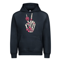 Navy pink gemstone peace skeleton hand Urban Hoodie - MaliasSmallBusiness