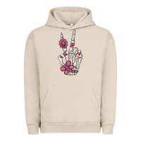 Pigment French Oak pink gemstone peace skeleton hand Urban Hoodie - MaliasSmallBusiness