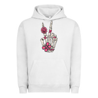 Pigment Lunar Rock pink gemstone peace skeleton hand Urban Hoodie - MaliasSmallBusiness