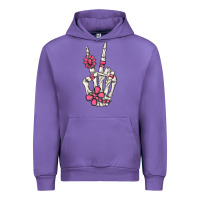 Tulip pink gemstone peace skeleton hand Urban Hoodie - MaliasSmallBusiness
