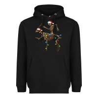 Black skeleton deer santa Heavyweight Hoodie - FaDigitalArtStudio