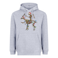 Heather Grey skeleton deer santa Heavyweight Hoodie - FaDigitalArtStudio