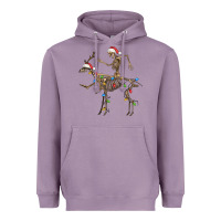Lavender skeleton deer santa Heavyweight Hoodie - FaDigitalArtStudio
