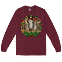 Burgundy Christmas Horse Long Sleeve Tee - RanaPortraitStore