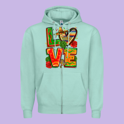 Love Mexico Zipper Hoodie Designed By Zillion Design Studio