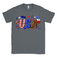 Charcoal Heather usa 4th of july Classic Tee - texasbilliewilder
