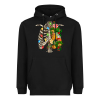Black skeleton chest christmas Heavyweight Hoodie - FaDigitalArtStudio