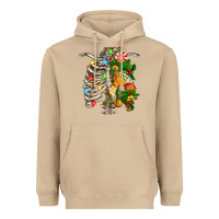 Mushroom skeleton chest christmas Heavyweight Hoodie - FaDigitalArtStudio