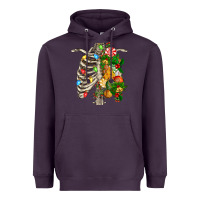 Plum skeleton chest christmas Heavyweight Hoodie - FaDigitalArtStudio