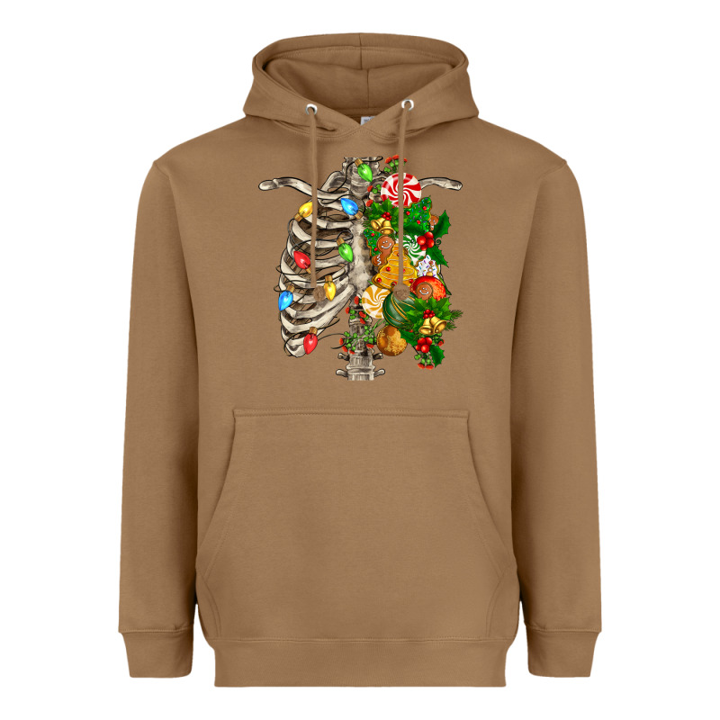 Skeleton Chest Christmas Heavyweight Hoodie by FaDigitalArtStudio | Teevron