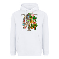 White skeleton chest christmas Heavyweight Hoodie - FaDigitalArtStudio
