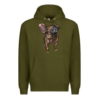 Army Green baby duroc pig Premium Hoodie - LillyAllenDesigns