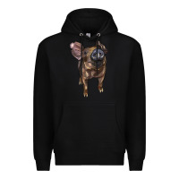 Black baby duroc pig Premium Hoodie - LillyAllenDesigns