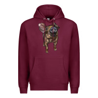 Burgundy baby duroc pig Premium Hoodie - LillyAllenDesigns