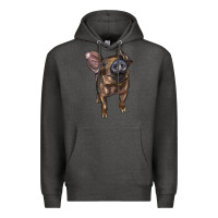 Charcoal Heather baby duroc pig Premium Hoodie - LillyAllenDesigns