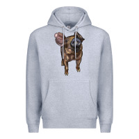 Heather Grey baby duroc pig Premium Hoodie - LillyAllenDesigns
