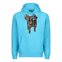 Ocean Blue baby duroc pig Premium Hoodie - LillyAllenDesigns