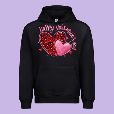 Happy Valentine's Day Hearts Urban Hoodie Designed By Maliassmallbusiness