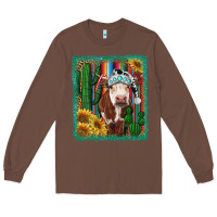 Chestnut Western Christmas Cow Long Sleeve Tee - RanaPortraitStore