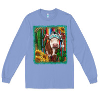 Colony Blue Western Christmas Cow Long Sleeve Tee - RanaPortraitStore