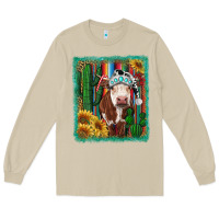 Mushroom Western Christmas Cow Long Sleeve Tee - RanaPortraitStore