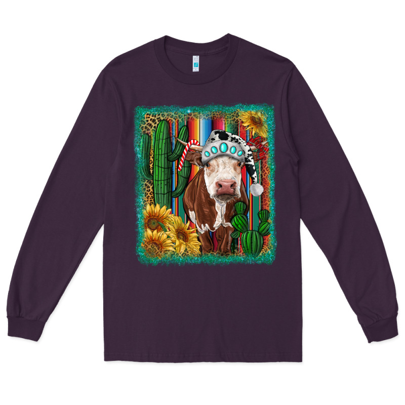 Western Christmas Cow Long Sleeve Tee by RanaPortraitStore | Teevron